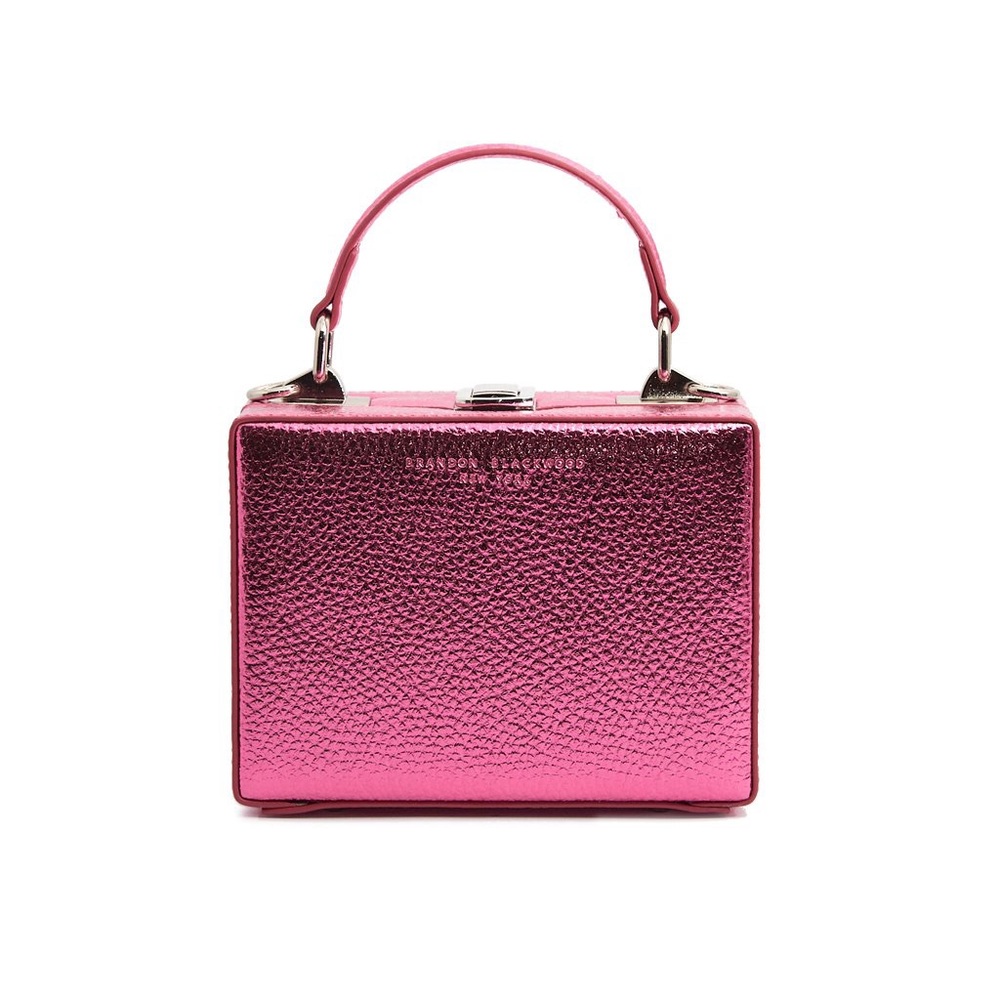 Brandon Blackwood pink metallic handbag
